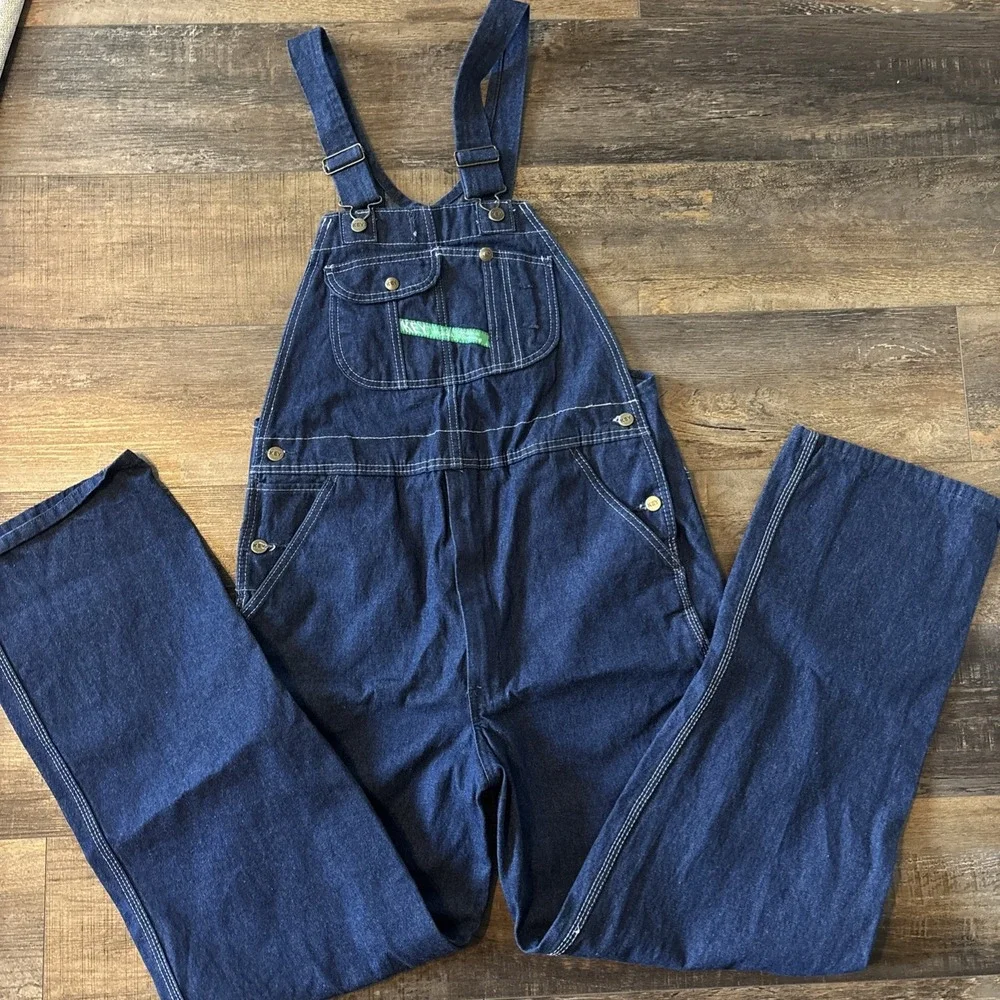 Mens Authentic KEY IMPERIAL Carpenter Bib Overalls 100% Cotton  34x34 Work Farm